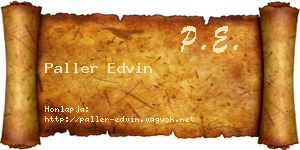 Paller Edvin névjegykártya